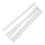 Fiesta Compostable Individually Wrapped Paper Straws Red Stripes (250 Pack)
