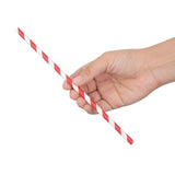 Fiesta Compostable Individually Wrapped Paper Straws Red Stripes (250 Pack)
