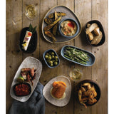 Churchill Studio Prints Kintsugi Chefs Oblong Plates Agate Grey 298x153mm (12 Pack)