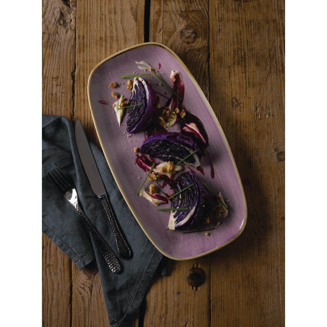 Churchill Stonecast Chefs Oblong Plates Lavender 355x189mm (6 Pack)