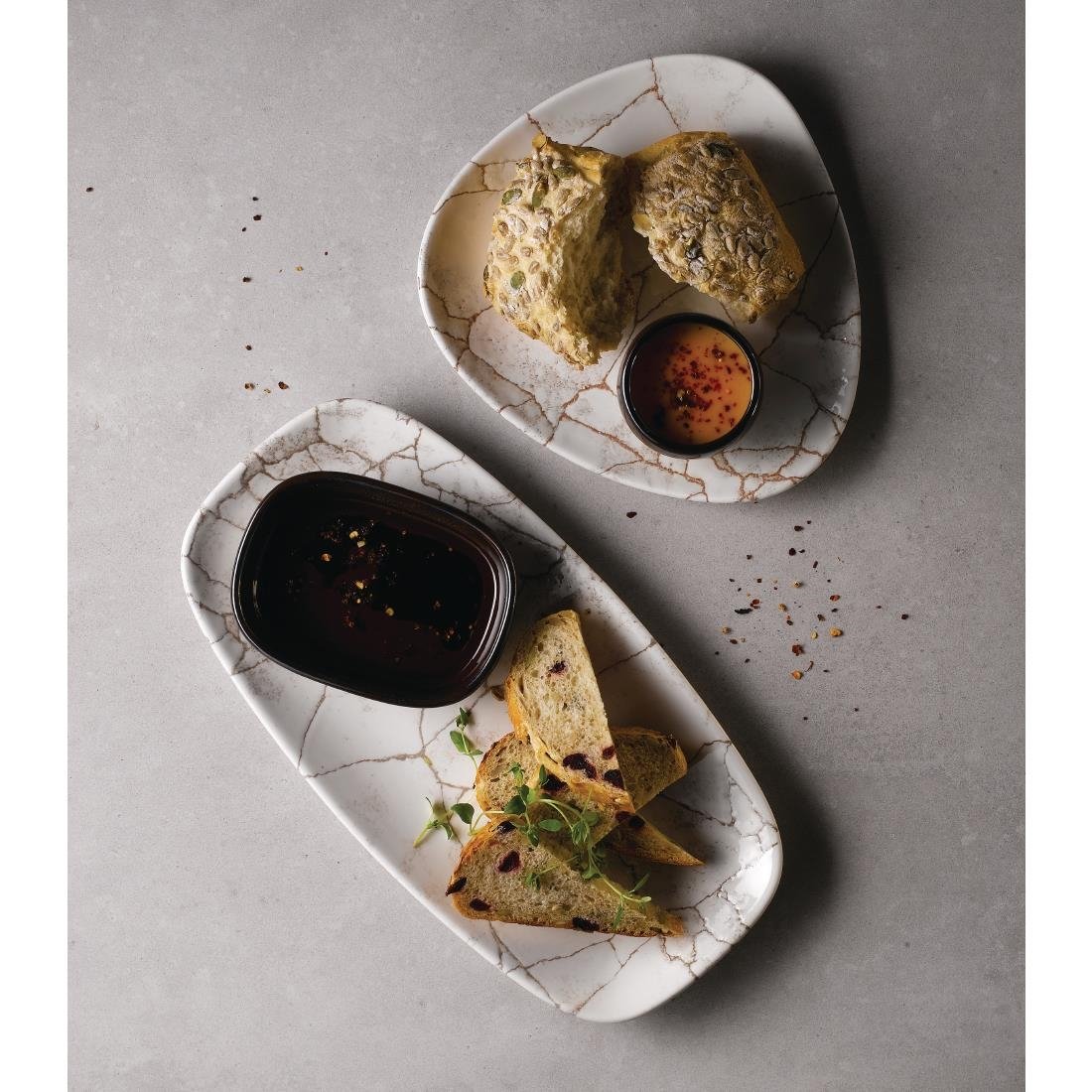 Churchill Studio Prints Kintsugi Chefs Oblong Plates Agate Grey 355x189mm (6 Pack)