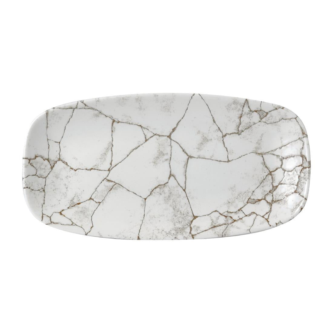 Churchill Studio Prints Kintsugi Chefs Oblong Plates Agate Grey 298x153mm (12 Pack)