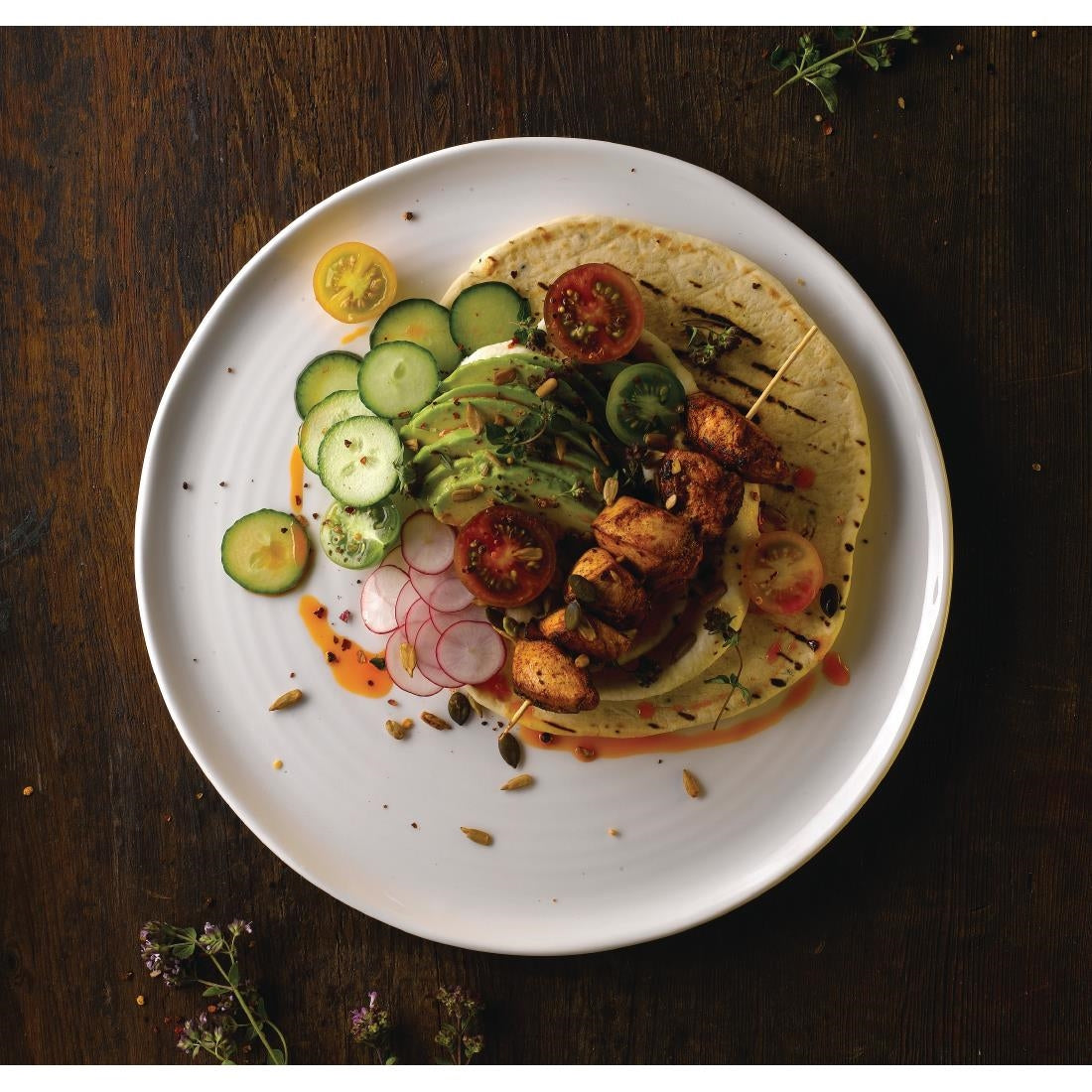 Dudson White Organic Flat Plates 318mm (6 Pack)