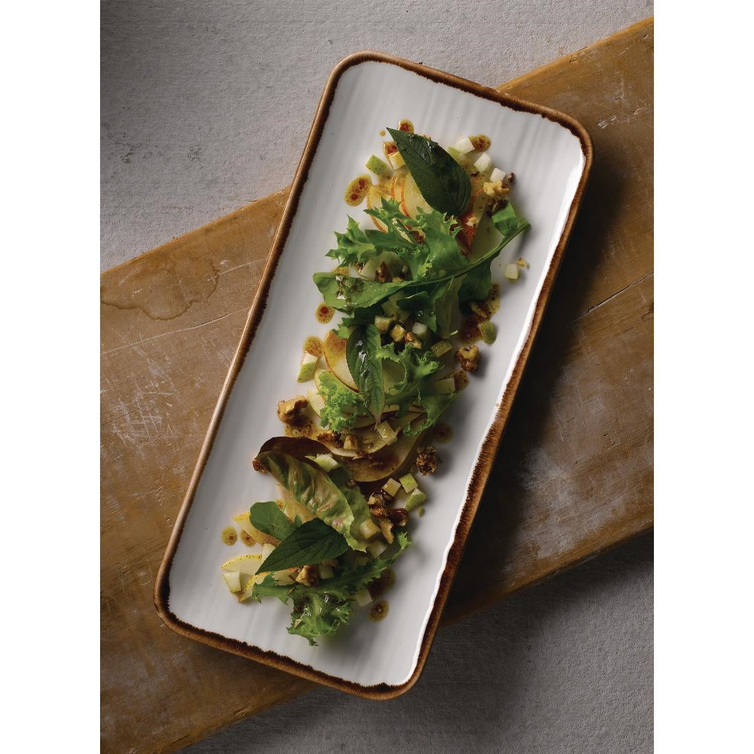 Dudson Harvest Organic Coupe Rectangle Platters Natural 346x156mm (6 Pack)