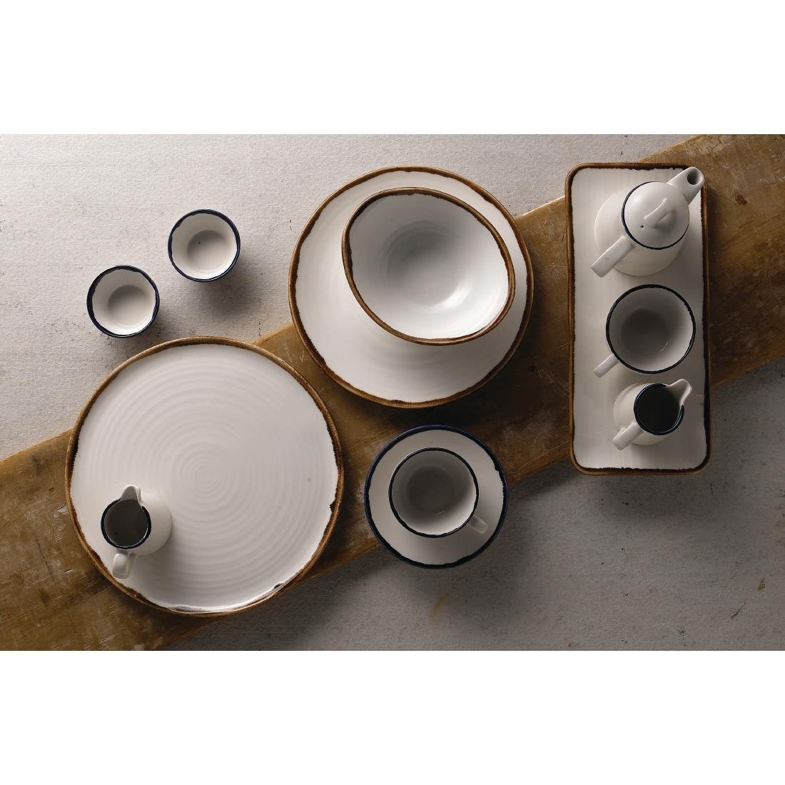 Dudson Harvest Organic Coupe Rectangle Platters Natural 346x156mm (6 Pack)