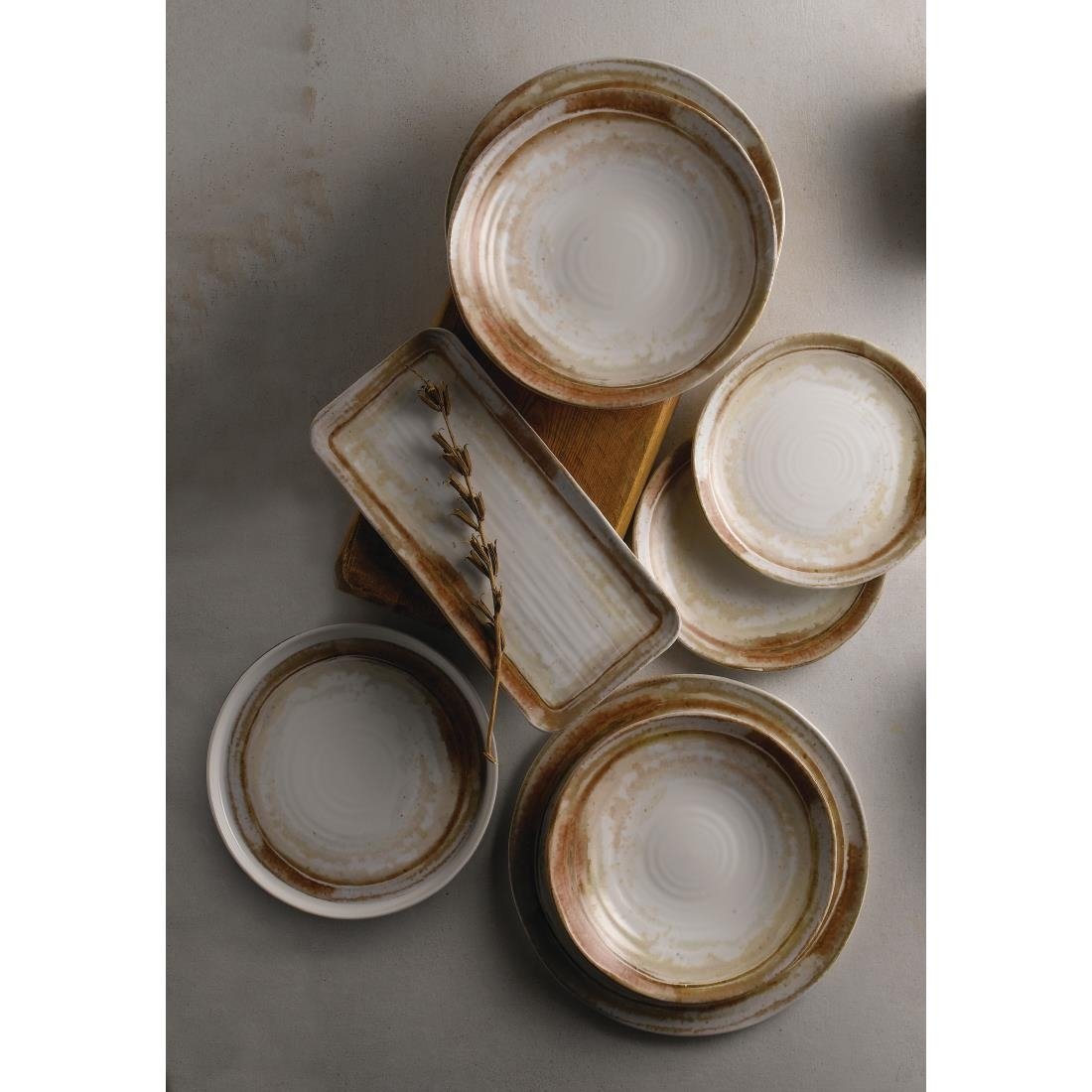 Dudson Sandstone Organic Coupe Flat Plates 317mm (6 Pack)