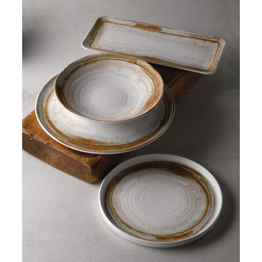 Dudson Sandstone Organic Coupe Flat Plates 317mm (6 Pack)