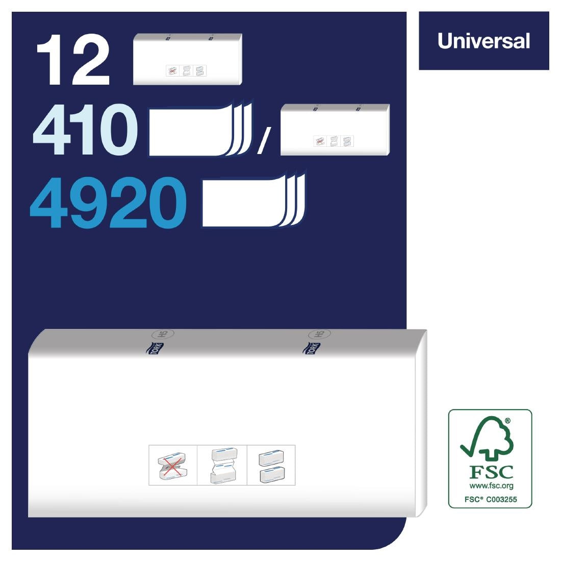 Tork PeakServe Continuous 1-Ply Hand Towels White (12x 410 Pack)