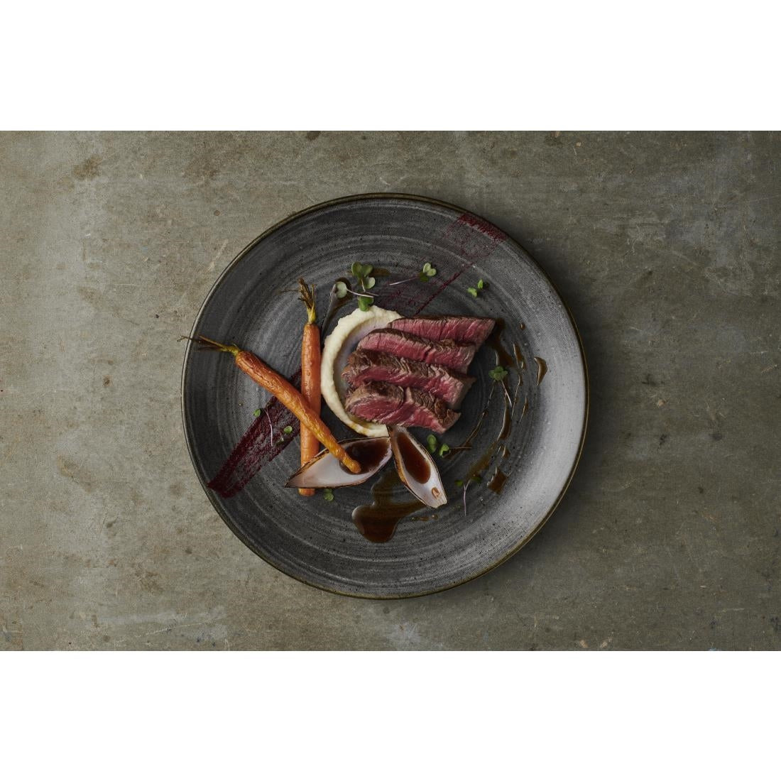 Churchill Stonecast Raw Evolve Coupe Plates Black 219mm (12 Pack)