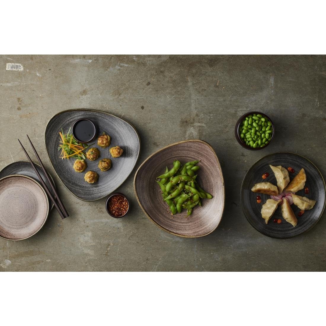 Churchill Stonecast Raw Lotus Plate Black 254mm (12 Pack)