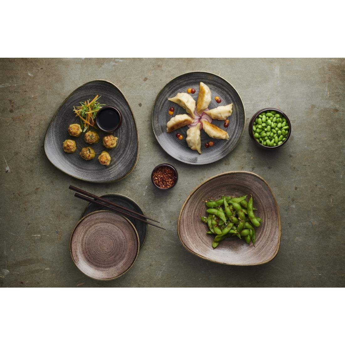 Churchill Stonecast Raw Lotus Plate Black 229mm (12 Pack)