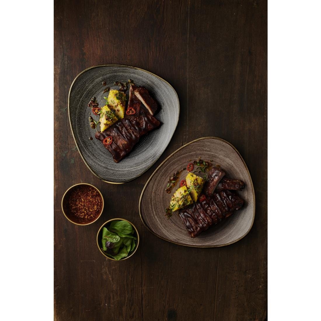 Churchill Stonecast Raw Lotus Plate Black 229mm (12 Pack)