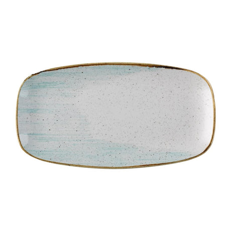 Churchill Stonecast Accents Chefs Oblong Plates Duck Egg 355x189mm (6 Pack)