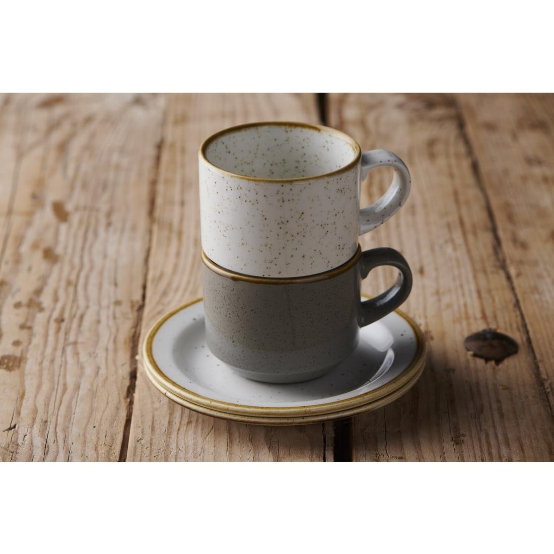 Churchill Stonecast Profile Stacking Cups Grey 227ml (12 Pack)