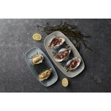 Churchill Raku Duo Chefs Oblong Plates Topaz Quartz 287x152mm (12 Pack)