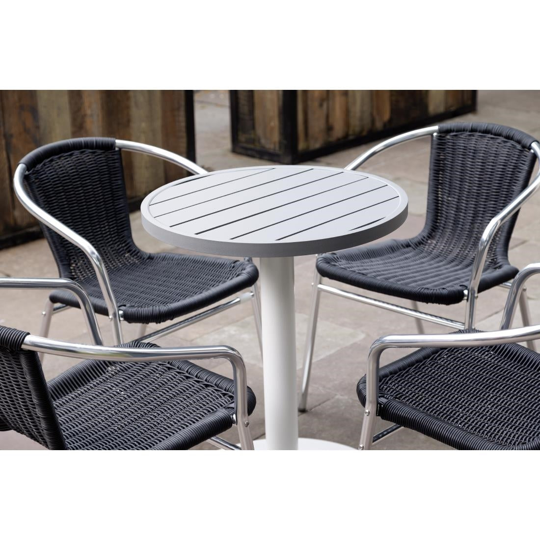 Bolero Aluminium Round Table Top Light Grey 580mm