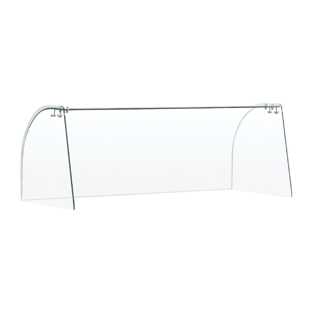 Curved Glass Sneeze Guard Assembly