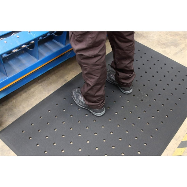 COBA Hygimat Anti-Fatigue Mat Black With Drainage Holes 0.6 x 0.9m