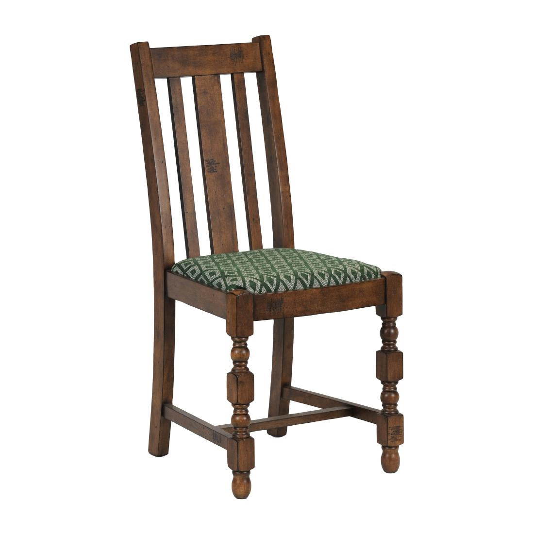 Mayfair Dining Chairs with Green Diamond Padded Seat (2 Pack)