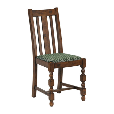 Mayfair Dining Chairs with Green Diamond Padded Seat (2 Pack)