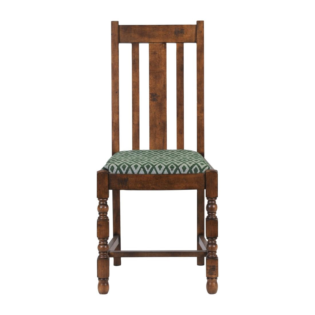 Mayfair Dining Chairs with Green Diamond Padded Seat (2 Pack)