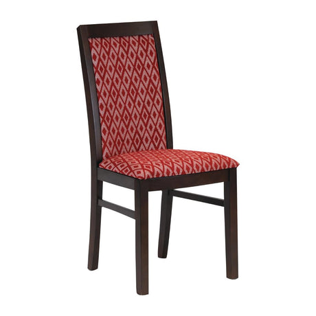 Brooklyn Walnut Dining Chair with Red Padded Seat and Back (Pack of 2)
