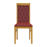 Brooklyn Padded Back Soft Oak Dining Chair with Red Diamond Padded Seat and Back (2 Pack)