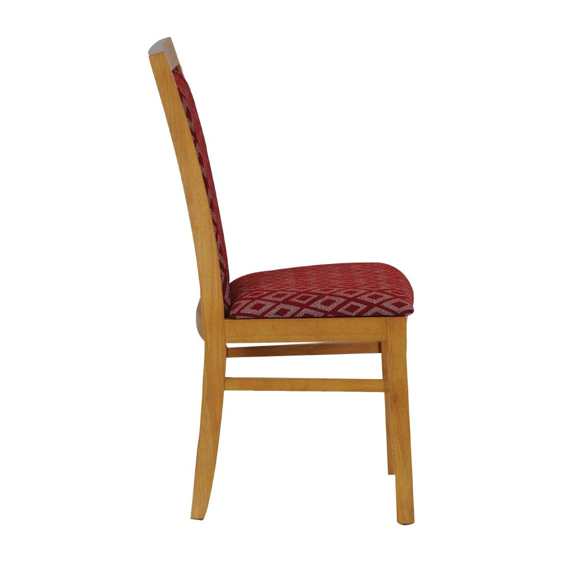 Brooklyn Padded Back Soft Oak Dining Chair with Red Diamond Padded Seat and Back (2 Pack)