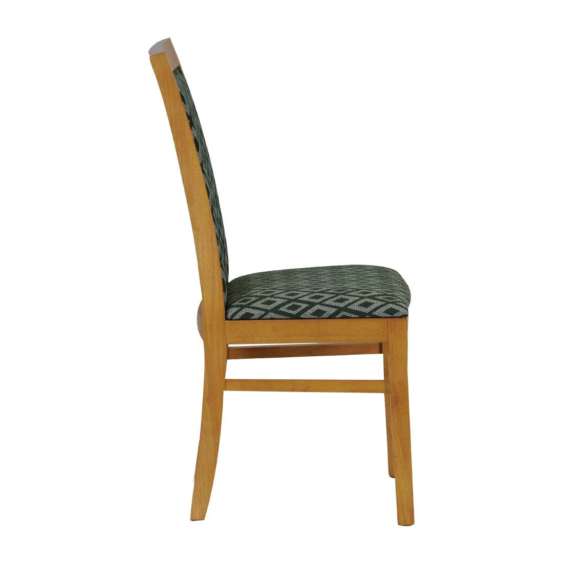 Brooklyn Padded Back Soft Oak Dining Chair with Green Diamond Padded Seat and Back (2 Pack)