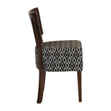 Asti Padded Dark Walnut Dining Chair with Black Diamond Deep Padded Seat and Back (2 Pack)
