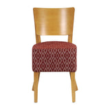 Asti Padded Soft Oak Dining Chair with Red Diamond Deep Padded Seat and Back (2 Pack)