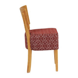 Asti Padded Soft Oak Dining Chair with Red Diamond Deep Padded Seat and Back (2 Pack)