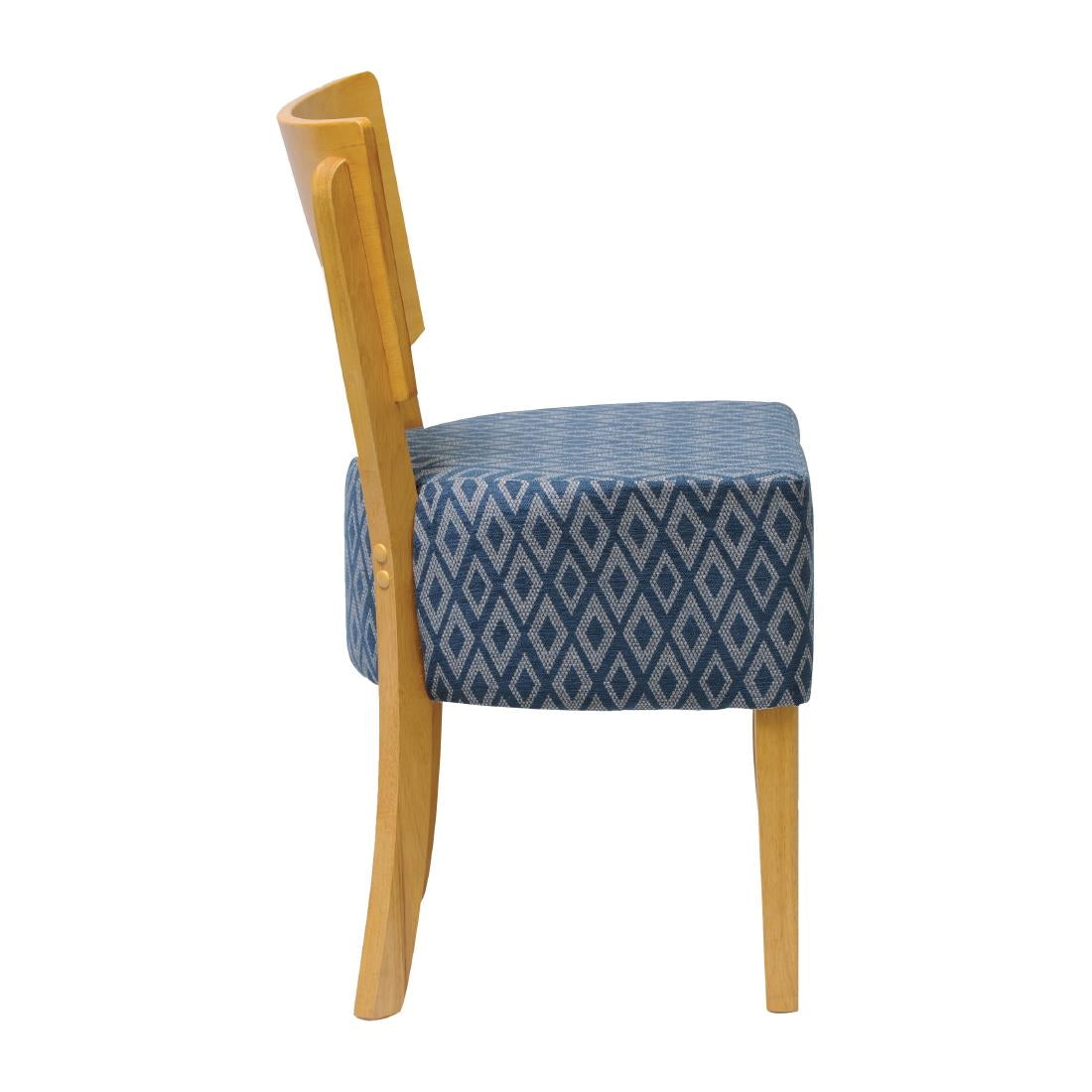 Asti Padded Soft Oak Dining Chair with Blue Diamond Deep Padded Seat and Back (2 Pack)