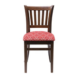 Manhattan Dark Walnut Dining Chair with Red Diamond Padded Seat (2 Pack)