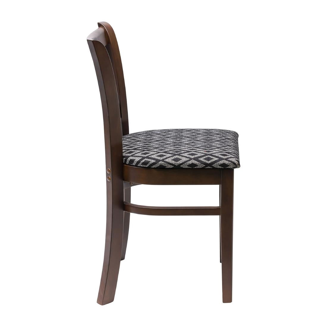 Manhattan Dark Walnut Dining Chair with Black Padded Seat (2 Pack)
