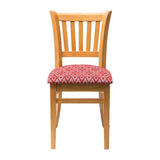 Manhattan Soft Oak Dining Chair with Red Diamond Padded Seat (Pack of 2)