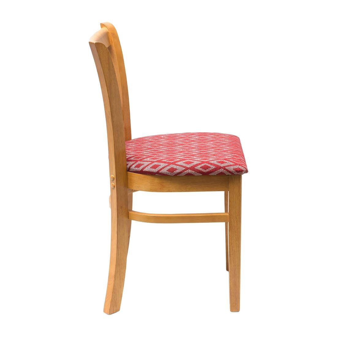 Manhattan Soft Oak Dining Chair with Red Diamond Padded Seat (Pack of 2)