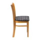 Manhattan Soft Oak Dining Chair with Black Diamond Padded Seat (2 Pack)