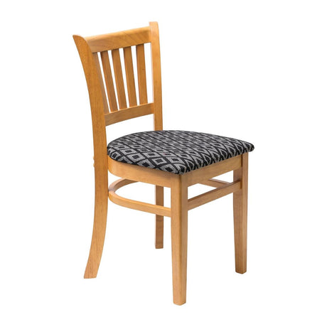 Manhattan Soft Oak Dining Chair with Black Diamond Padded Seat (2 Pack)