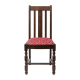 Mayfair Dark Wood High Back Dining Chair with Red Padded Seat (2 Pack)