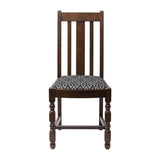 Mayfair Dark Wood High Back Dining Chair with Black Diamond Padded Seat (Pack of 2)