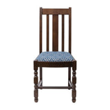 Mayfair Dark Wood Dining Chairs with Blue Diamond Padded Seat (2 Pack)