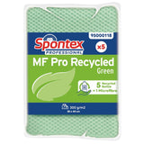 Spontex MF Pro Recycled Microfibre Cloth Green (5 Pack)