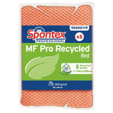 Spontex MF Pro Recycled Microfibre Cloth Red (5 Pack)
