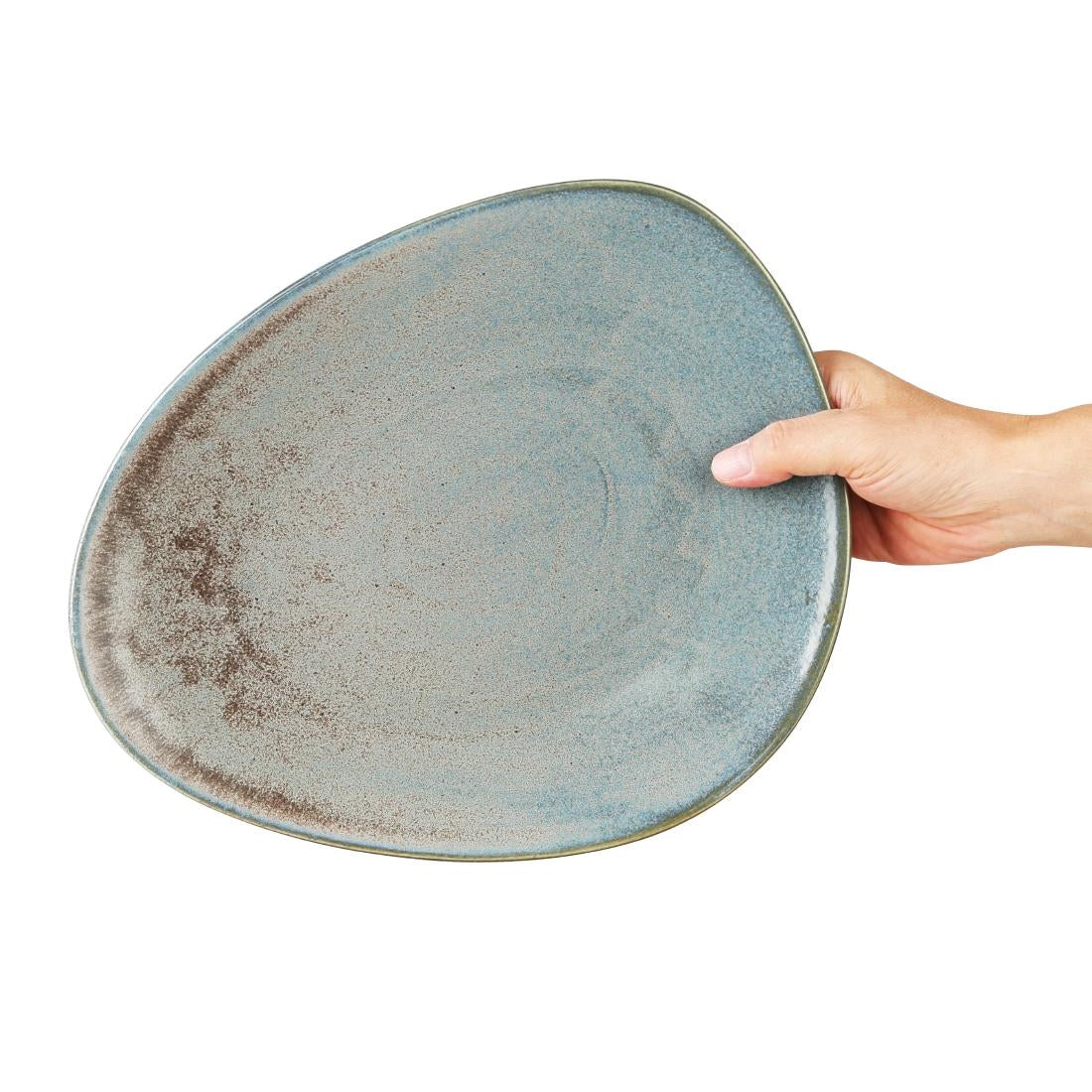 Olympia Ember Blue Triangle Plates 308mm (4 pack)