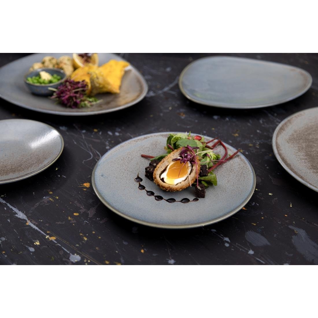Olympia Ember Blue Coupe Plates 275mm (4 pack)