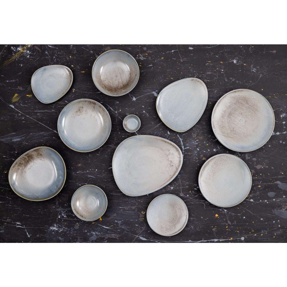 Olympia Ember Blue Triangle Plates 308mm (4 pack)