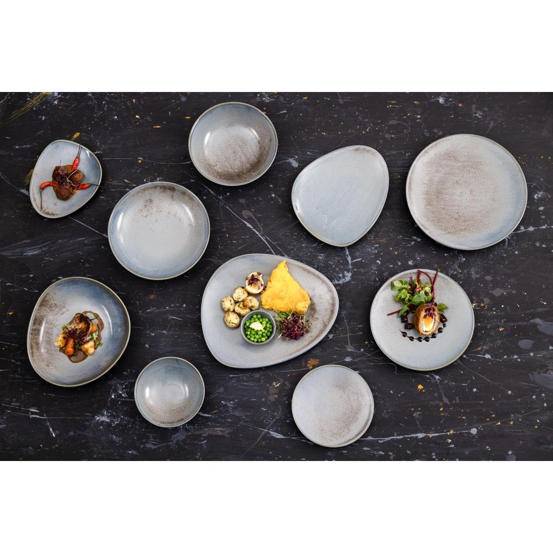 Olympia Ember Blue Coupe Plates 275mm (4 pack)