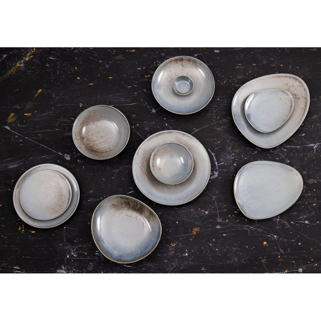 Olympia Ember Blue Triangle Plates 190mm (6 pack)