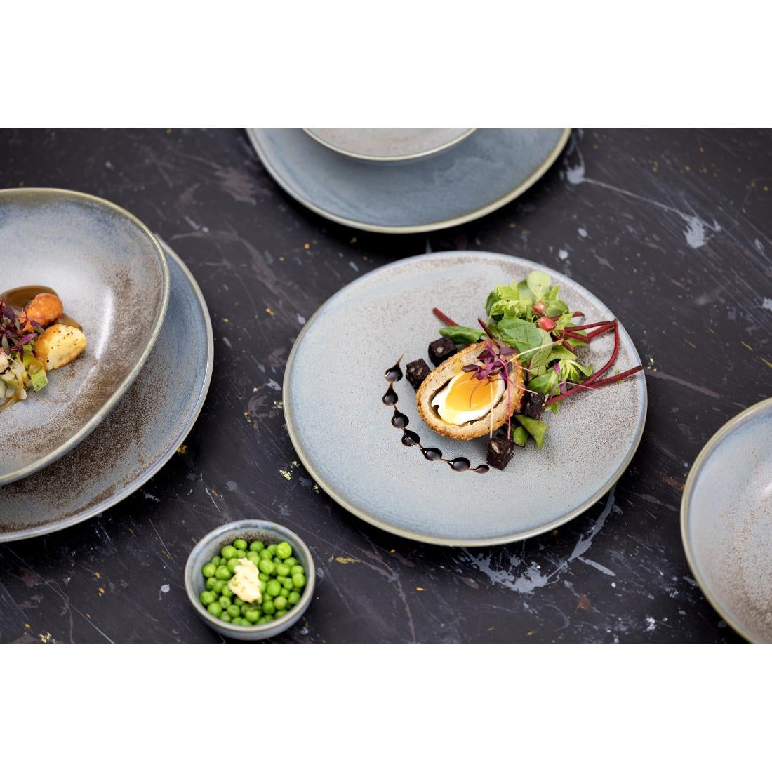 Olympia Ember Blue Triangle Plates 250mm (6 pack)